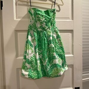 S/W/F Green and White Patterned Dress